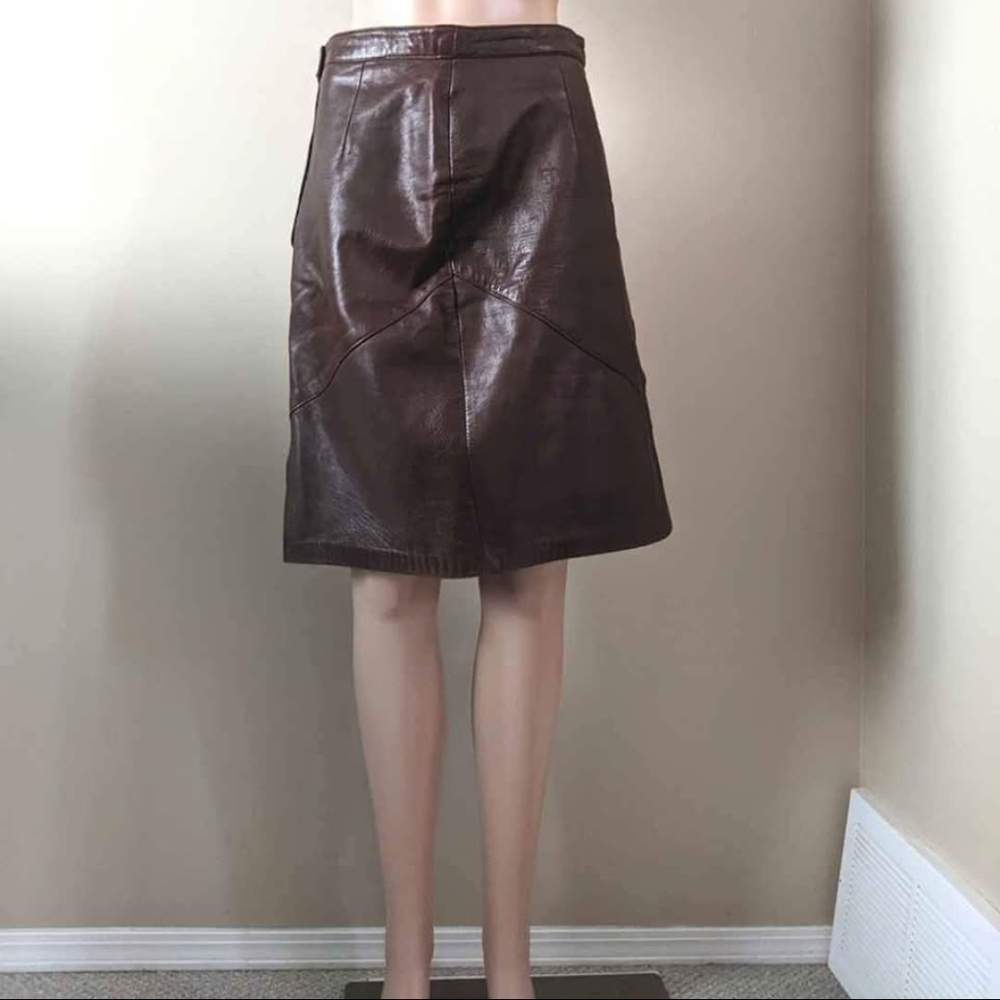 Vintage Danier Brown Leather Skirt, Women's 10